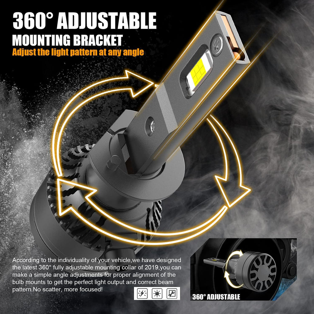 H1 LED Headlight Bulb 110W 18,000LM 6000K Cool White CSP Chips Conversion Kit Pack of 2 X7988