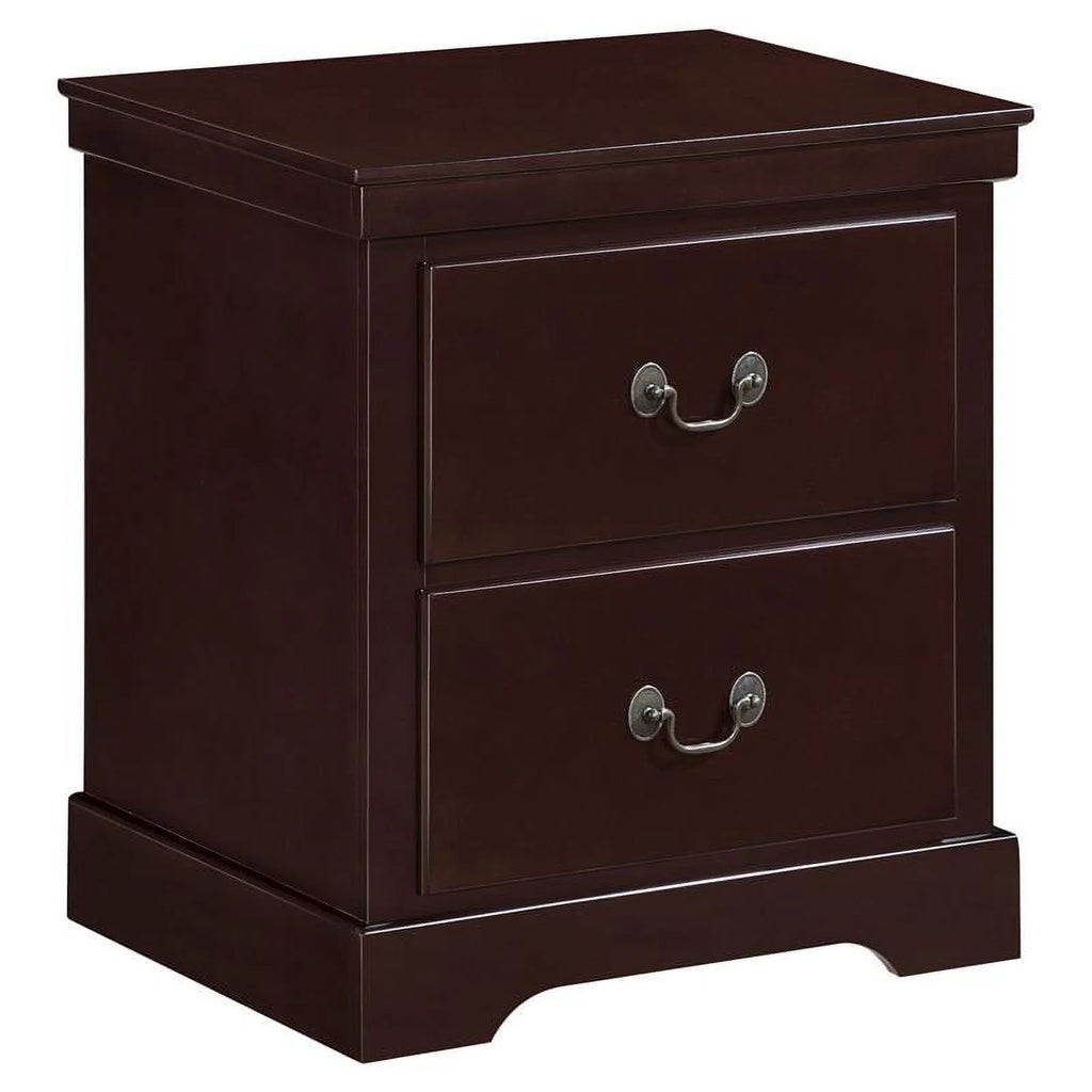 Cherry 2-Drawers Traditional Wood Nightstand A315