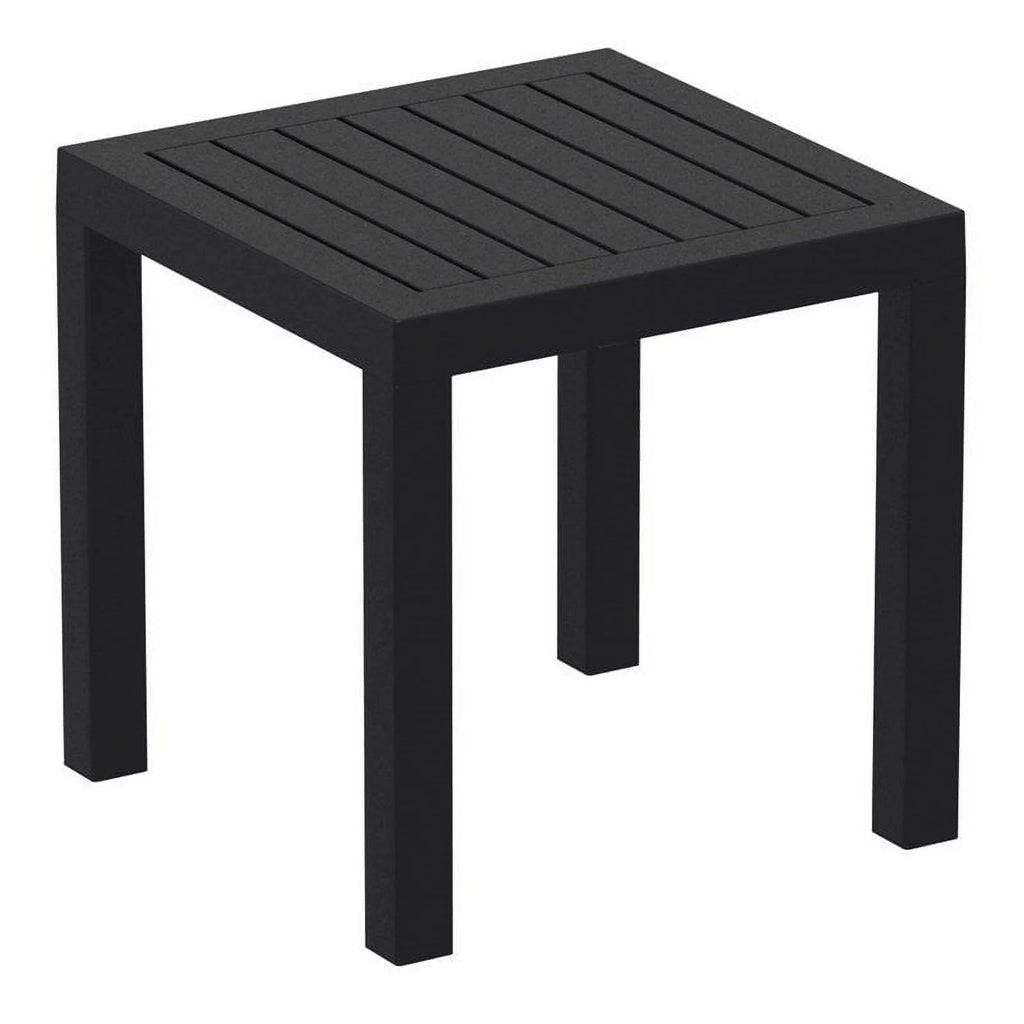 Black 2 Piece Resin Patio Side Table Set T19053