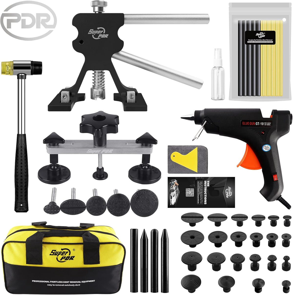 37 Pcs Paintless Dent Repair Puller Kit with Pulling Tabs M99205