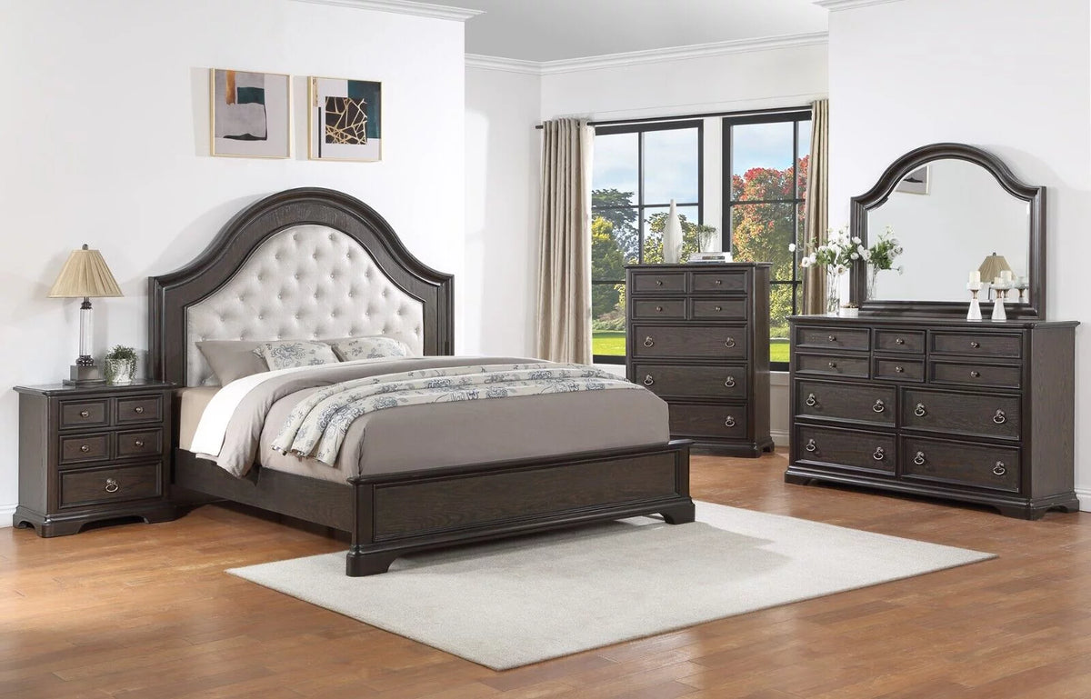 King Size Arched Panel Bed Storage Set N799162