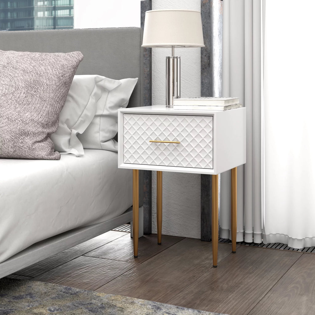 White Drawer Nightstand G265857