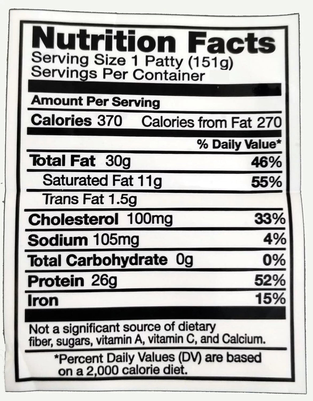 6 Large 1/3Lb. Freeze Dried Sirlon Hamburger Patties Uncooked V113