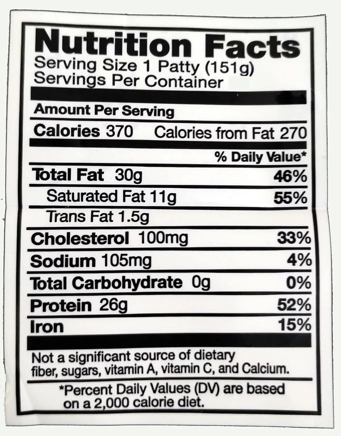 6 Large 1/3Lb. Freeze Dried Sirlon Hamburger Patties Uncooked V113