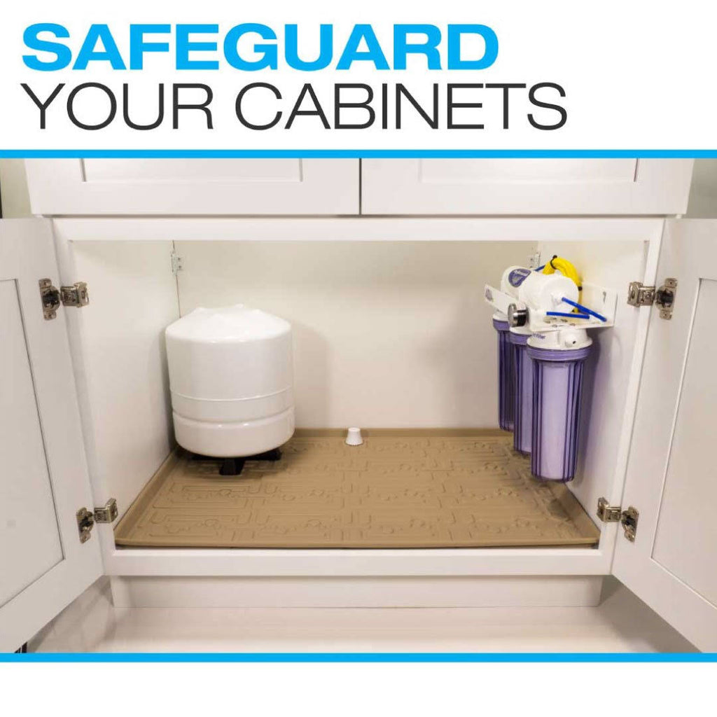Beige 37 x 22 inch Under Sink Kitchen Cabinet Mat J8542