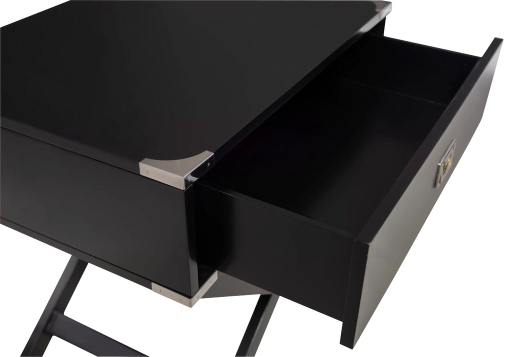 Black Single Drawer Accent Side Table K386135