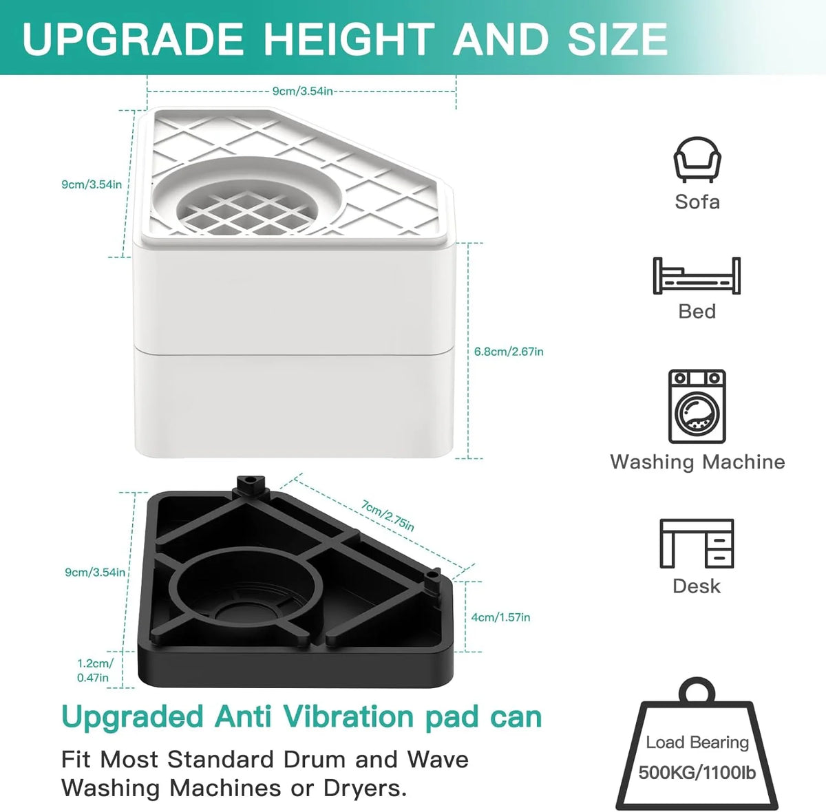 8 Packs Anti Vibration Pads for Washer and Dryer 1100 lbs Q472252
