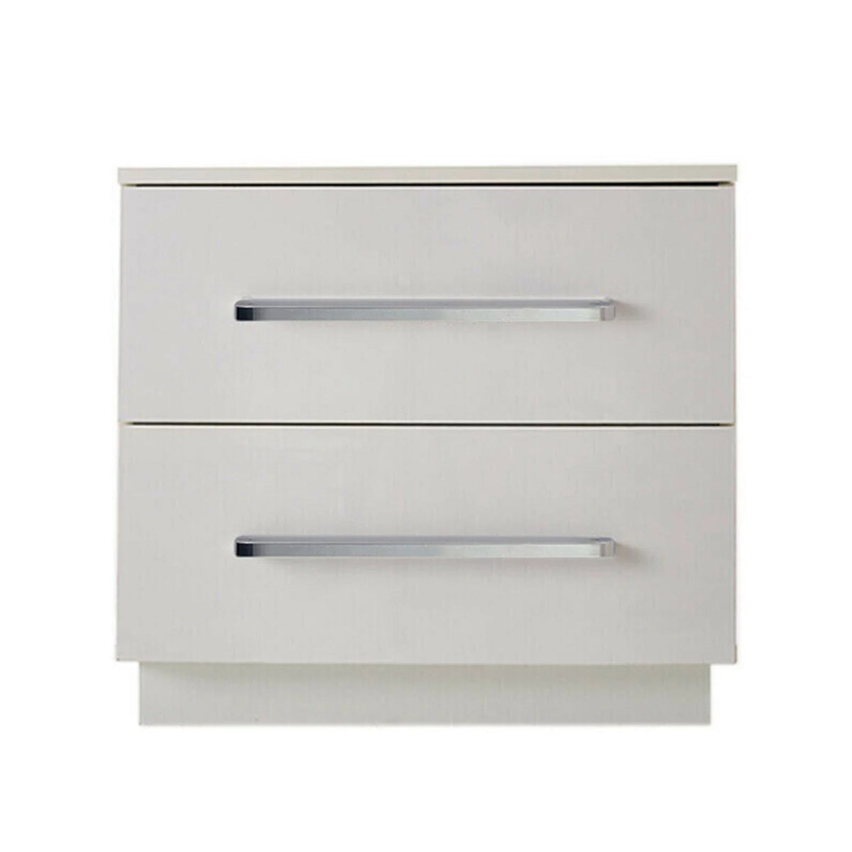 White High Gloss Nightstand with LED Light 2 Drawers P521