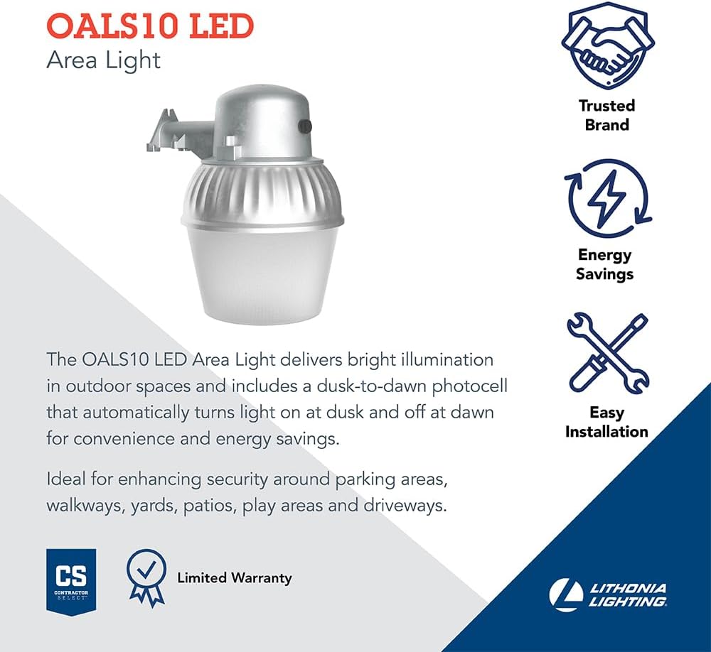 Gray Outdoor LED Area Light with Photocell W385