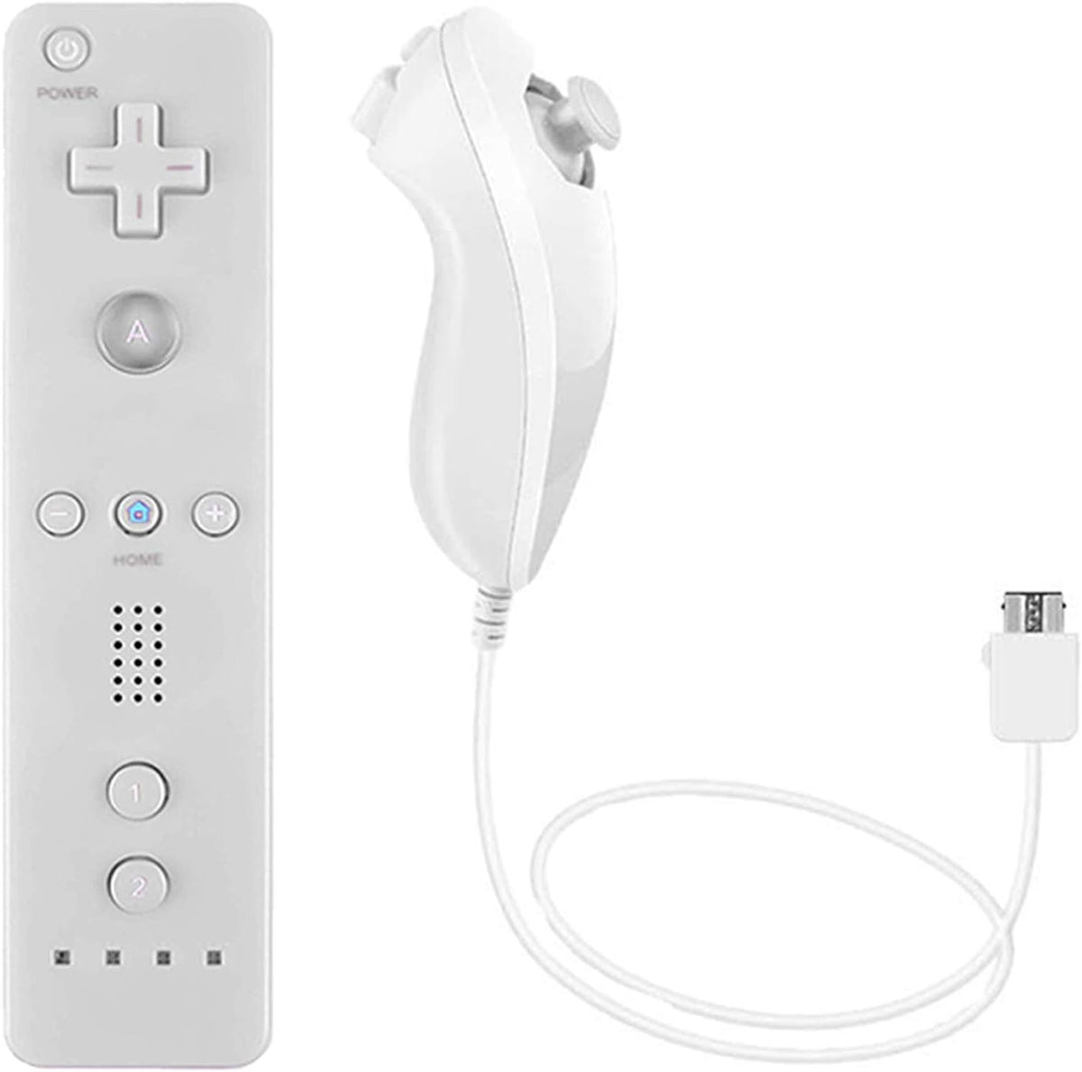 2 Pack Wii Remote Controller and Nunchuck with Silicone Case and Wrist Strap I44342