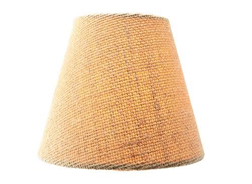 Natural Burlap Chandelier Shades Set of 6, 6 inch Clip on Lamp Shade X1808