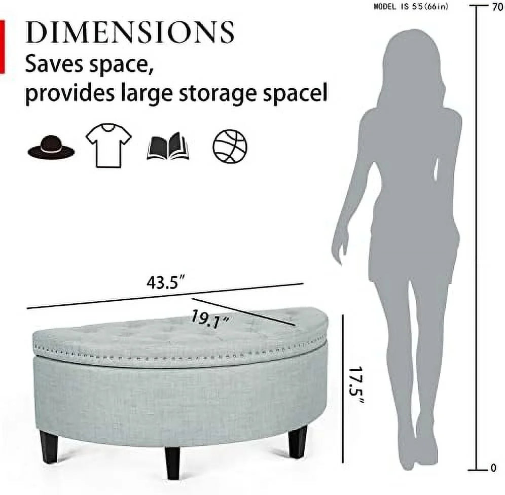 PU Leather Tufted Ottoman Bench I644601