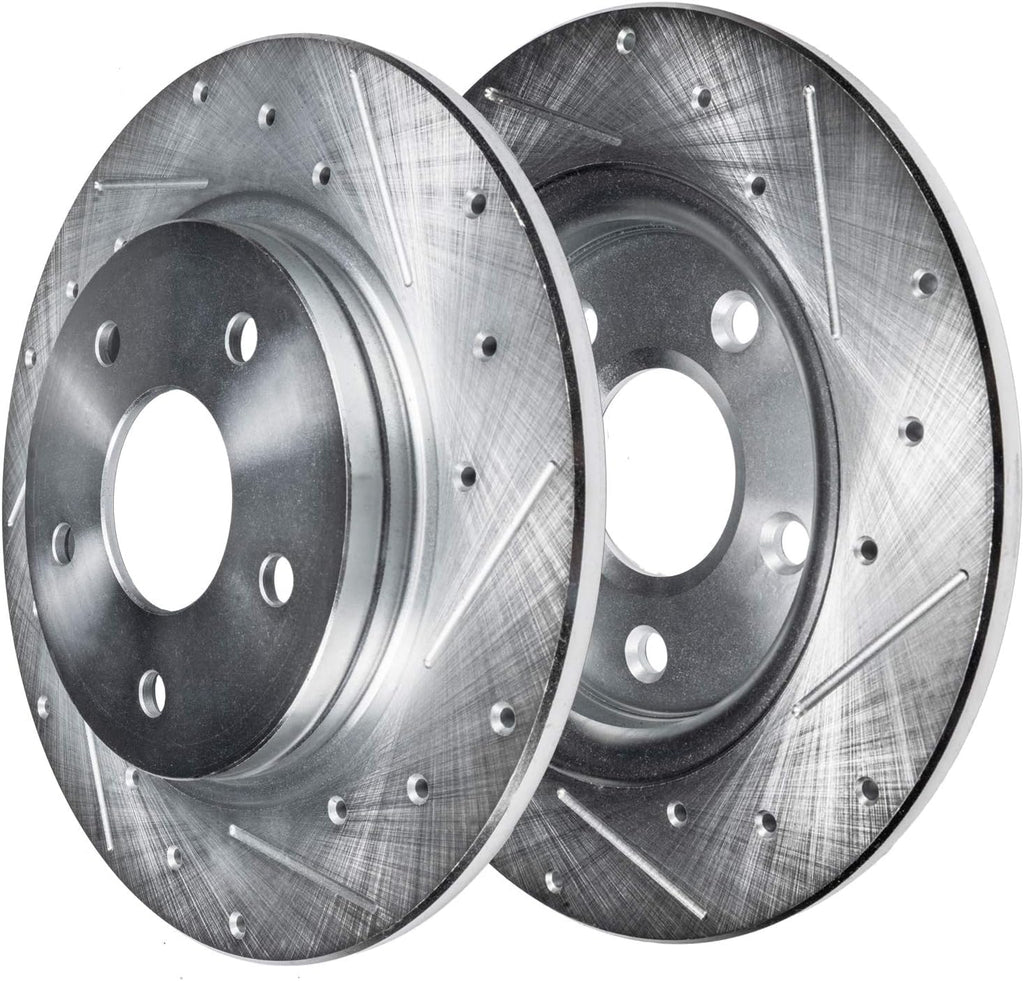 11.10" Rear Drilled & Slotted Brake Rotors 2pc Set K386