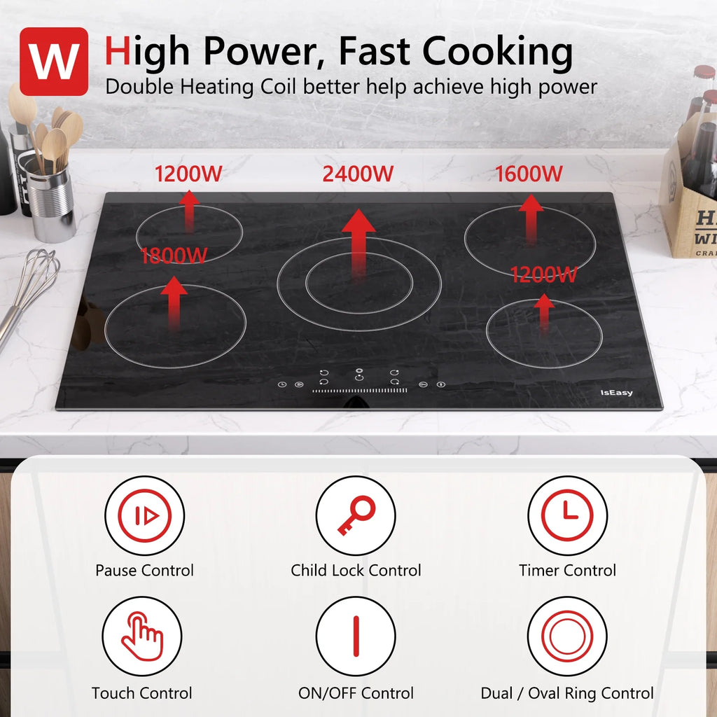 30" 5 Burners Electric Induction Cooktop N51766