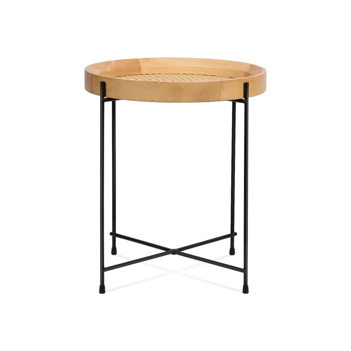 14.2" Round Rattan End Side Table L33040