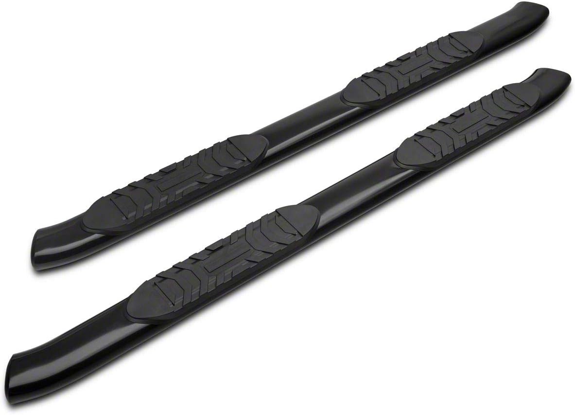 Black 5-Inch Oval Bent End Side Step Bars X405