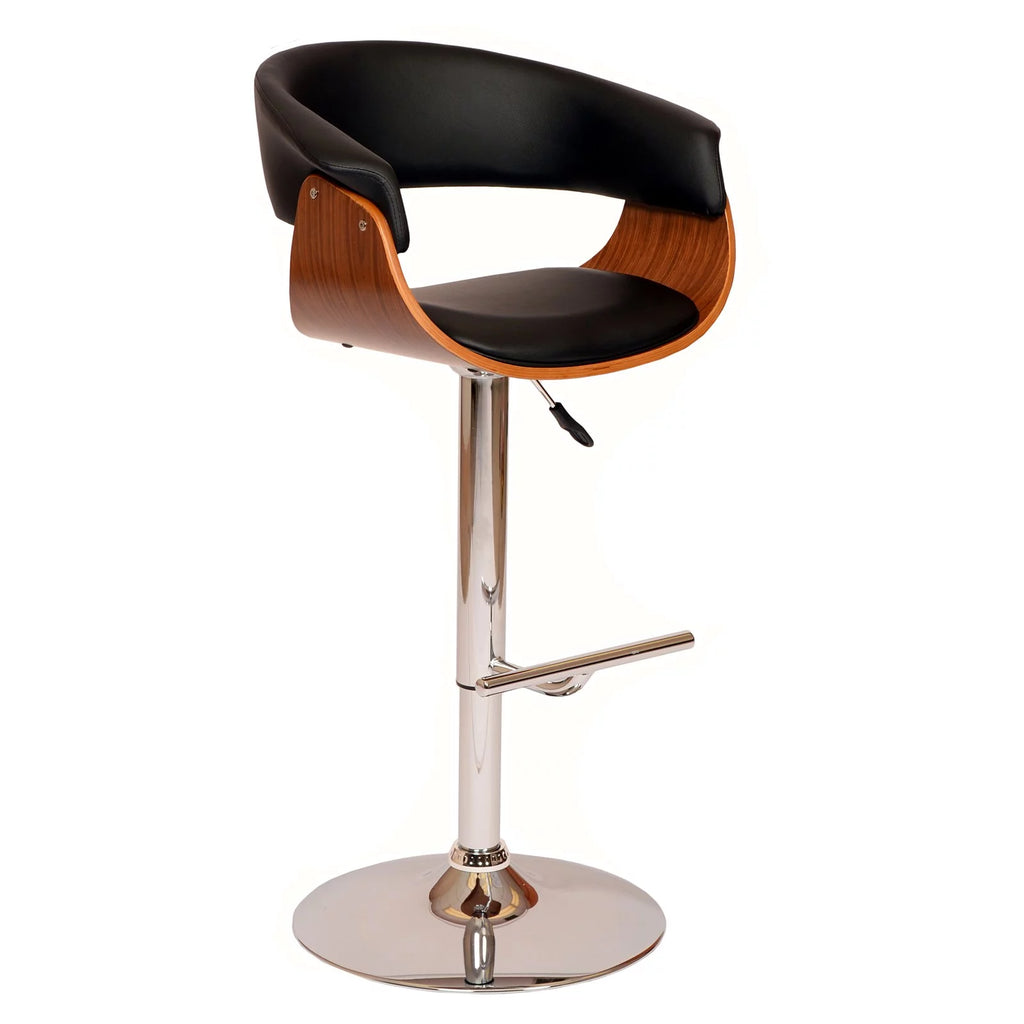 Adjustable Wood Swivel Barstool in Black F508