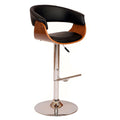 Adjustable Wood Swivel Barstool in Black F508