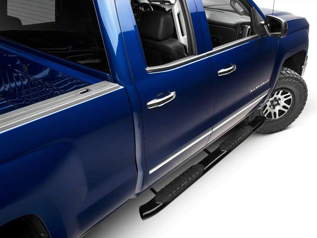 Black 5-Inch Oval Bent End Side Step Bars X405