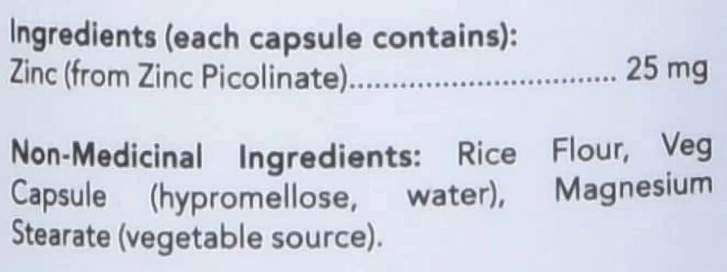 Zinc Picolinate 25mg Q5288