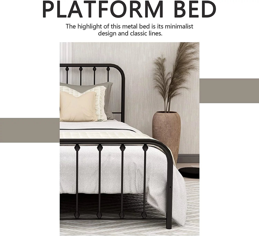 Sturdy Metal Platform Twin Bed Frame Y940