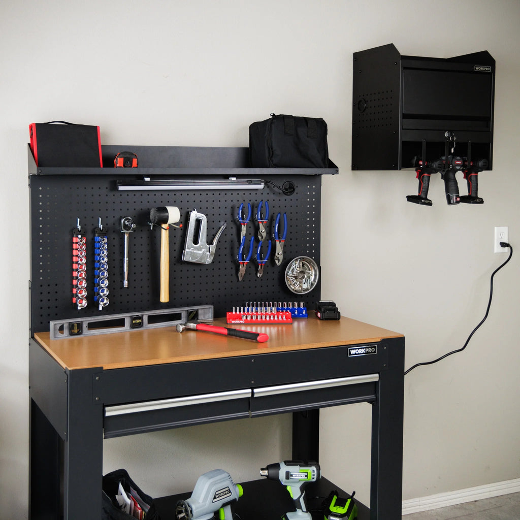 45-in Steel Multipurpose Workbench with LED Light & Power Strip Y744