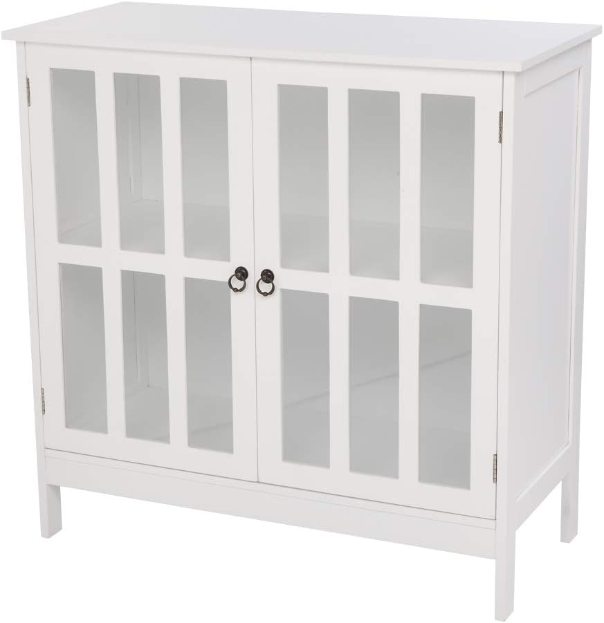 Brown Glass Door Storage Cabinet Z145