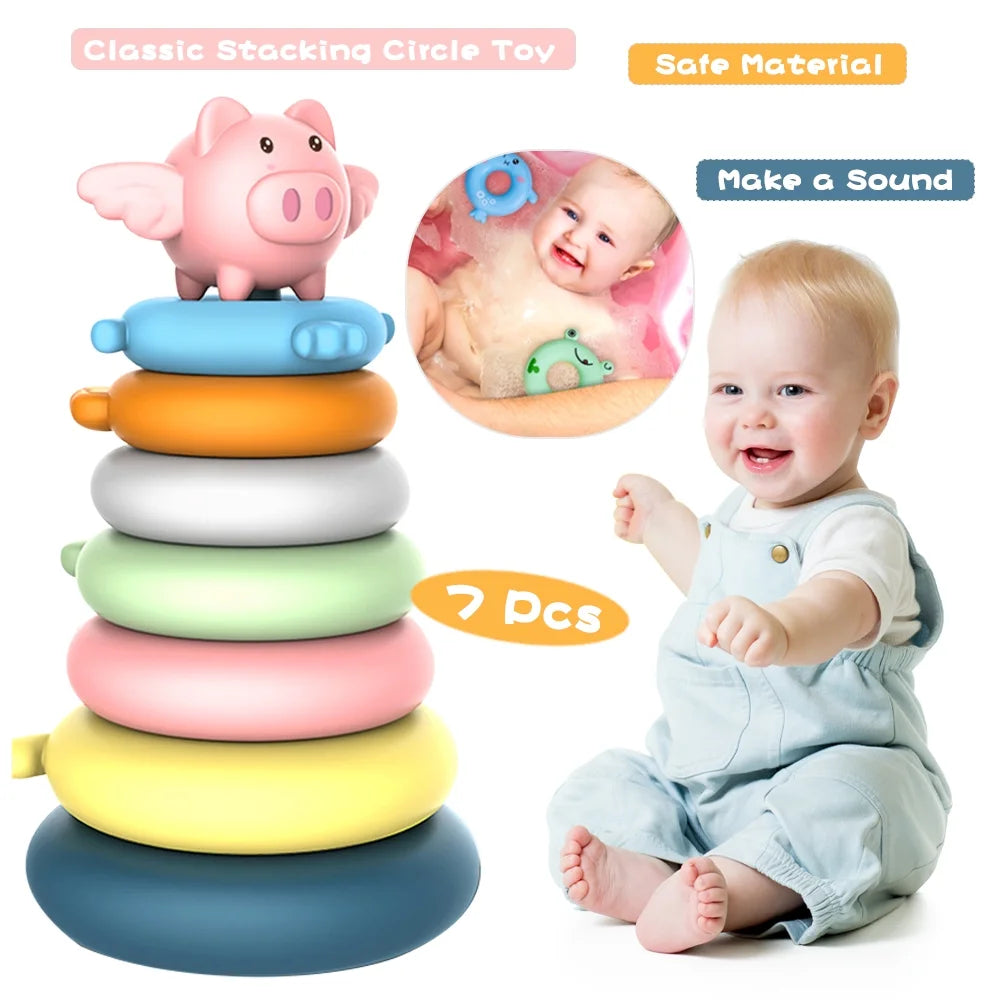 7 Pcs Soft Circle Stacker Toy F614534