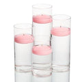 Pink Set of 48 Floating Candles and Cylinder Holders U922