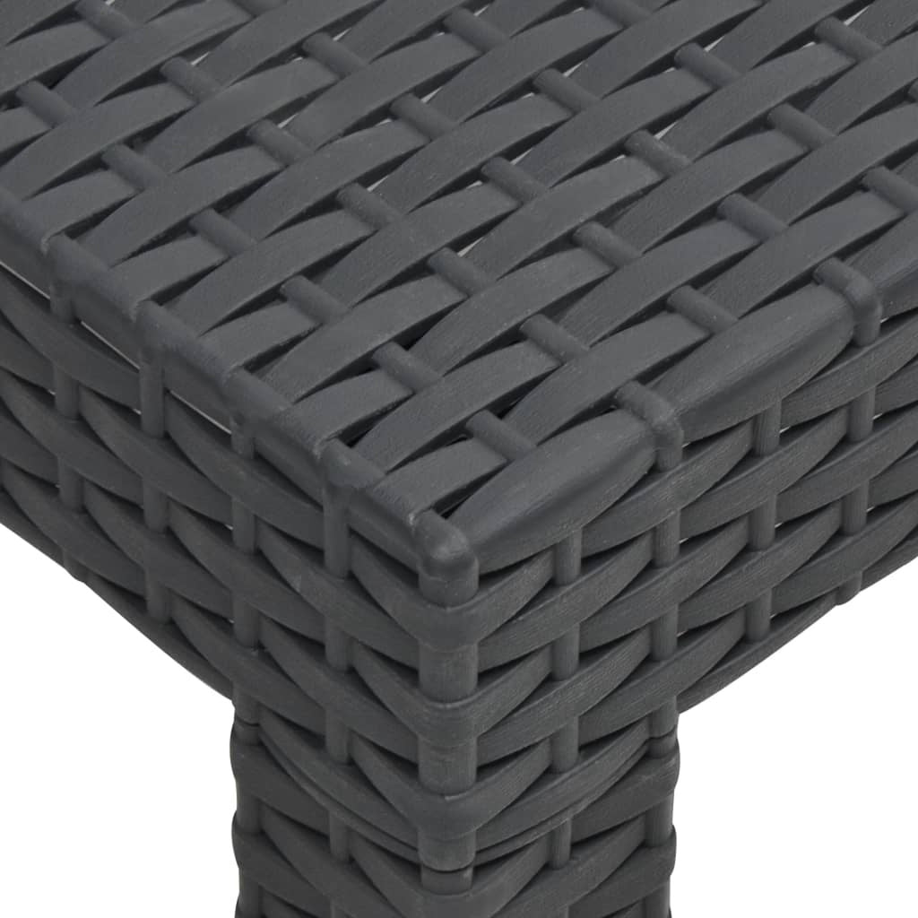 2 Piece Patio Lounge Set with Cushions Sofa Chair Coffee Table PP Rattan Anthracite Outdoor Sectional Sofa Set T55430