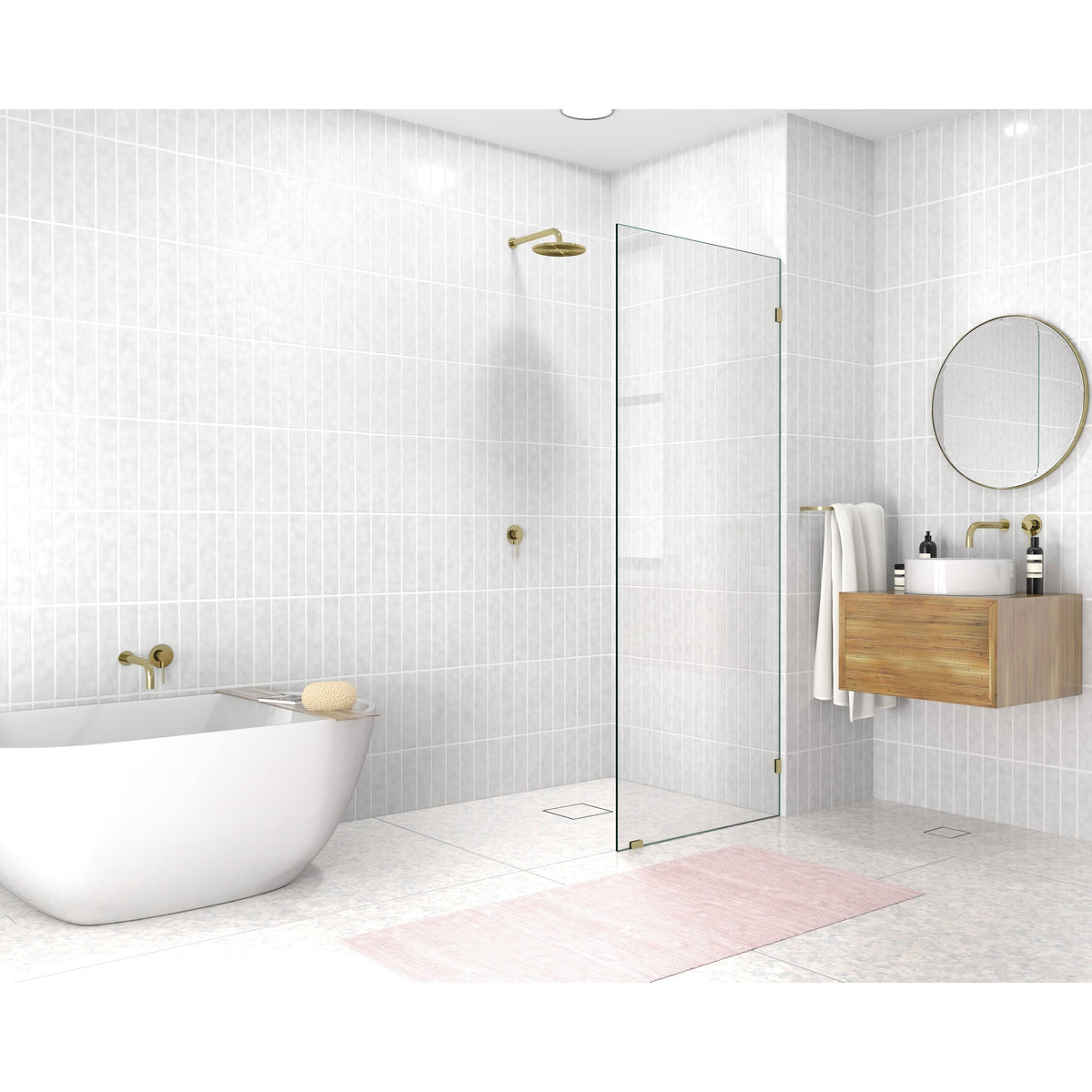 Frameless Shower Door, Polished Chrome H8469