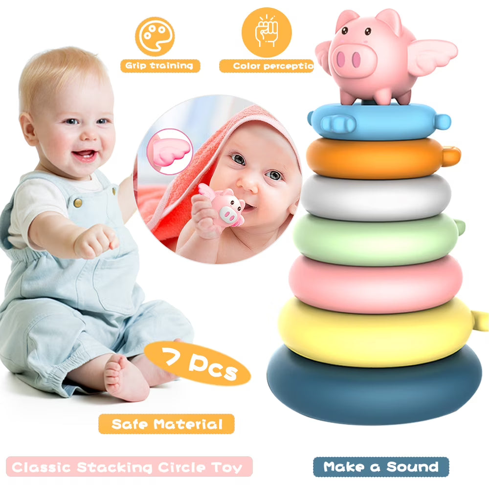 7 Pcs Soft Circle Stacker Toy F614534