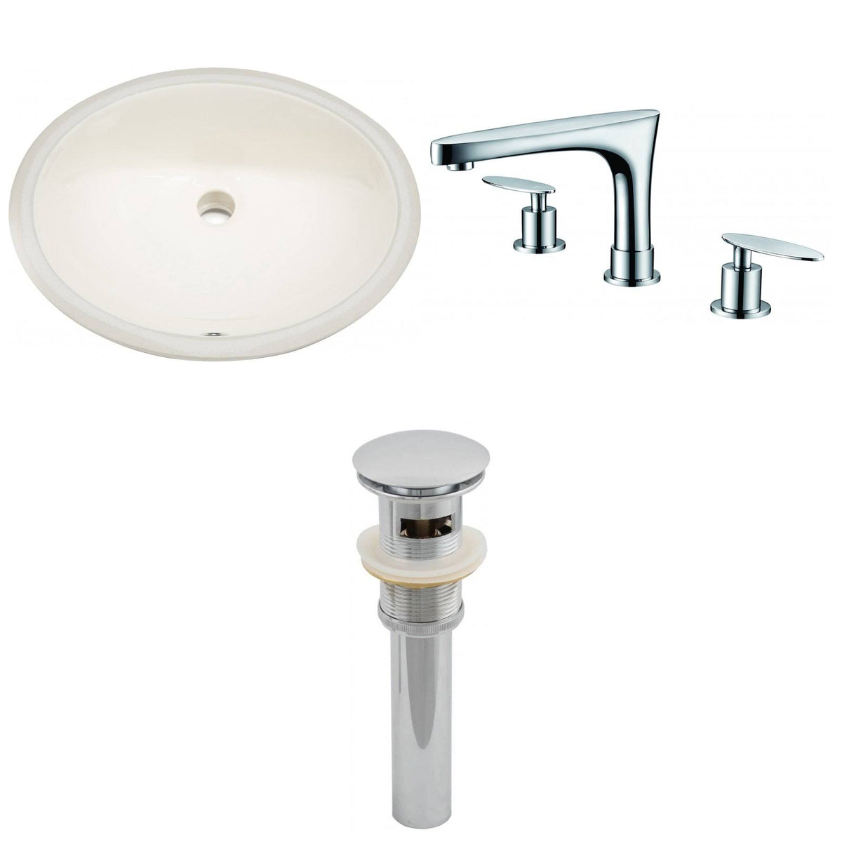 19.75 in. Oval Undermount Sink Set Biscuit H4327