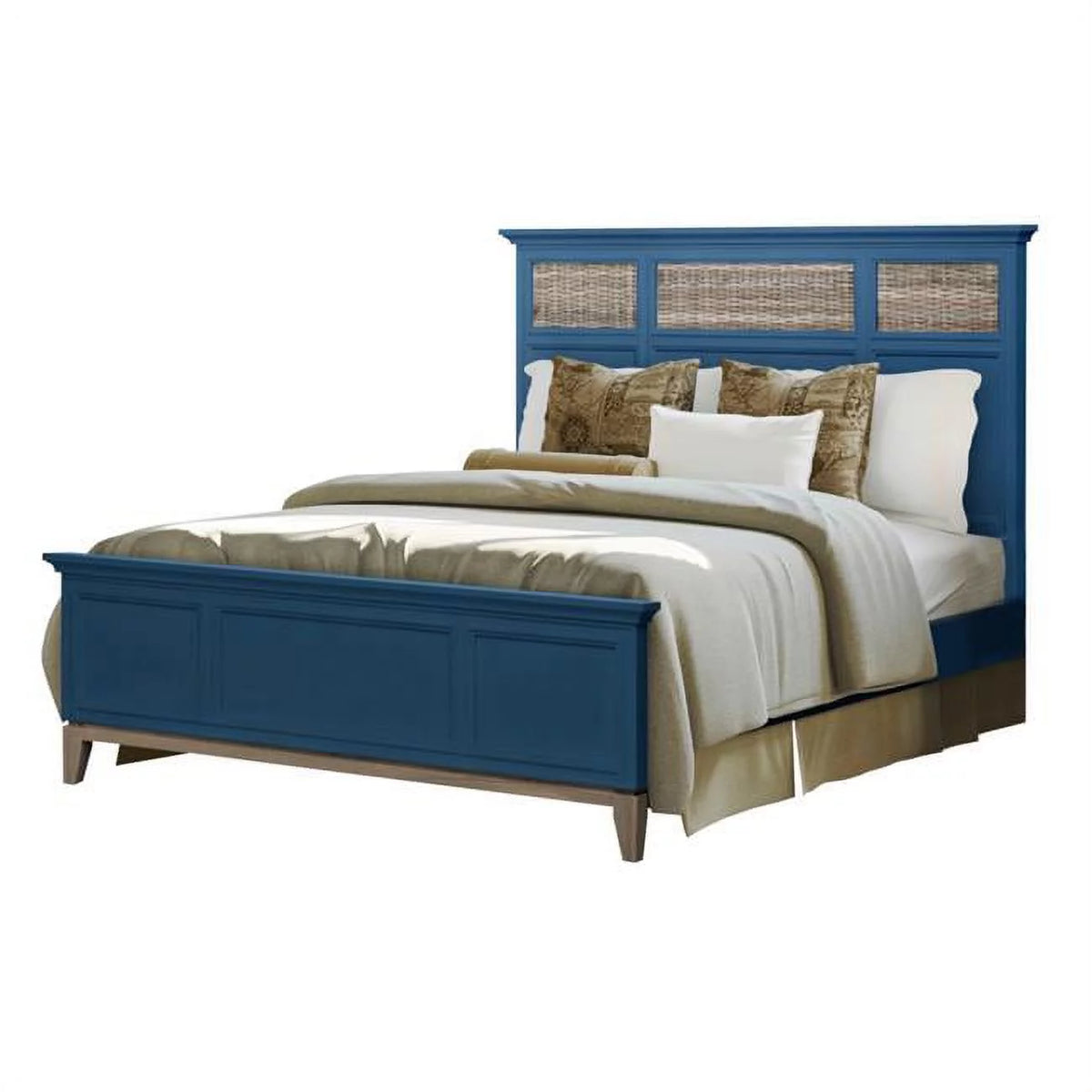 Queen Bed Blue Finish U1502