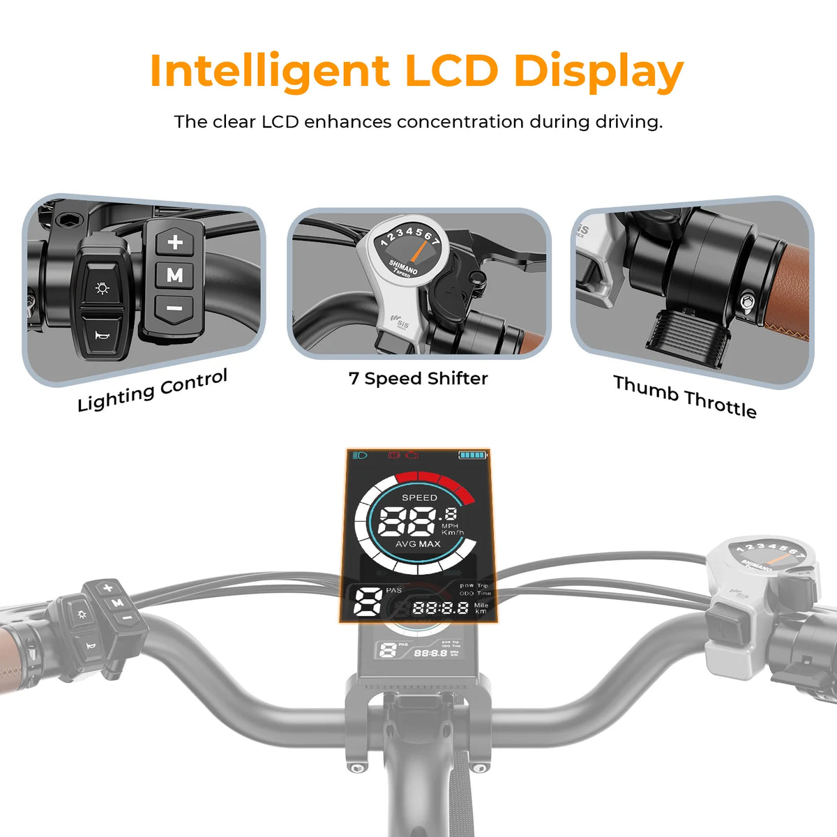 500W Electric City Cruiser Bicycle with 36V 13Ah Removable Battery X111364