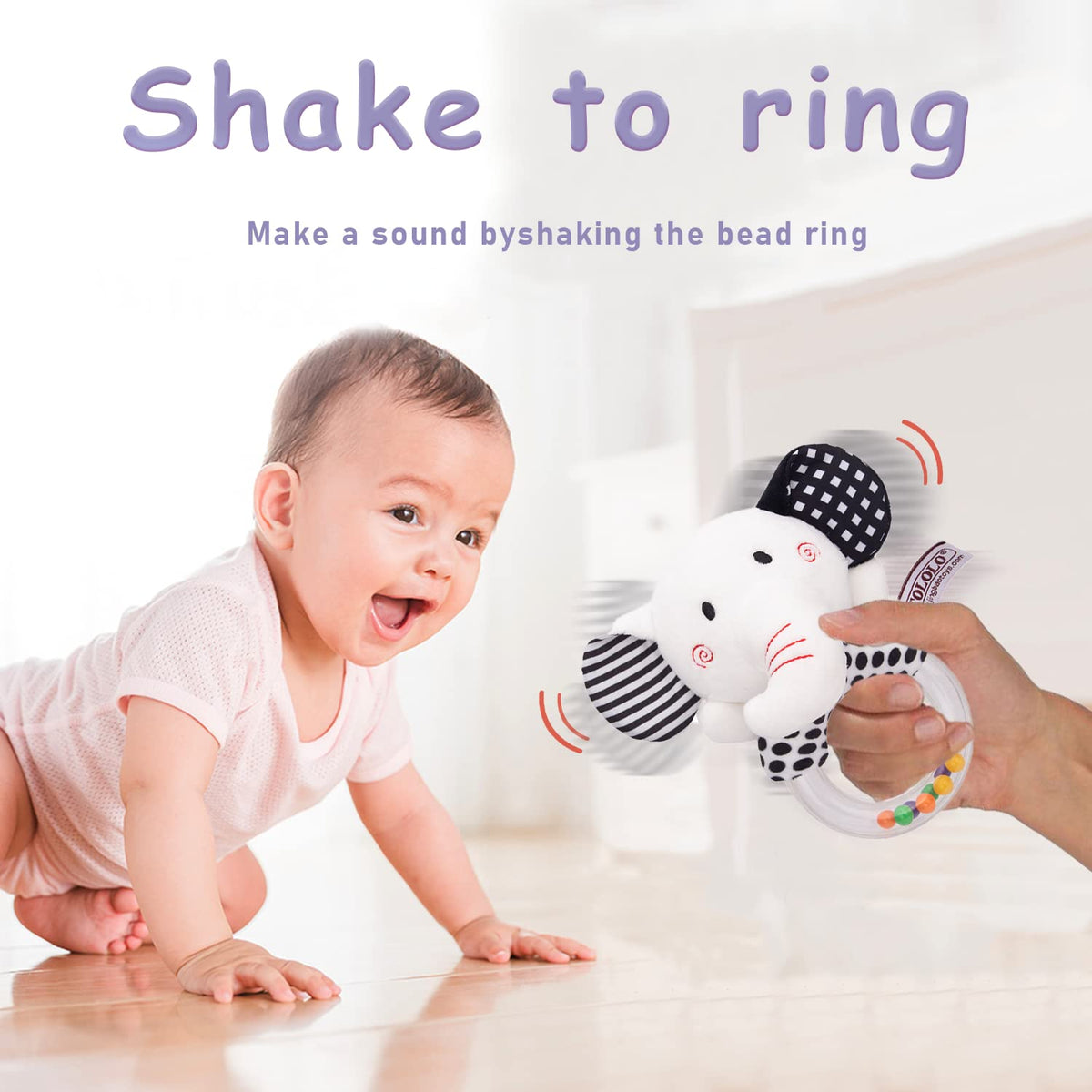 Newborn Elephant & Fox Plush Rattles Teether Baby Toys G9108
