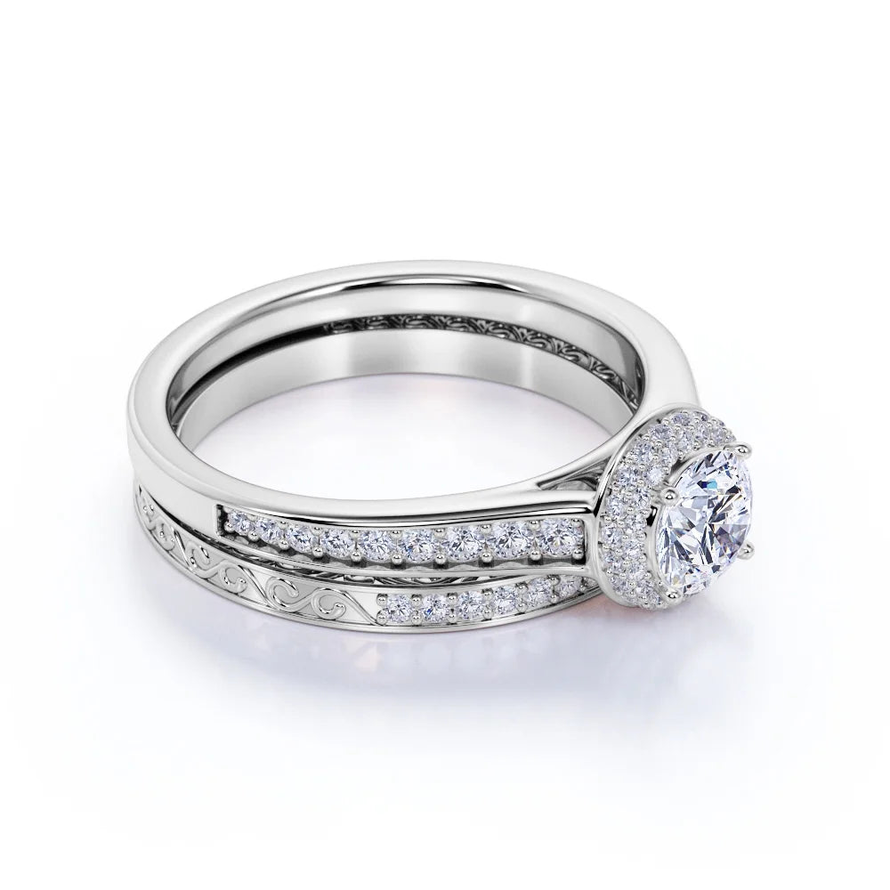 10K White Gold Channel Set Engagement Ring P396