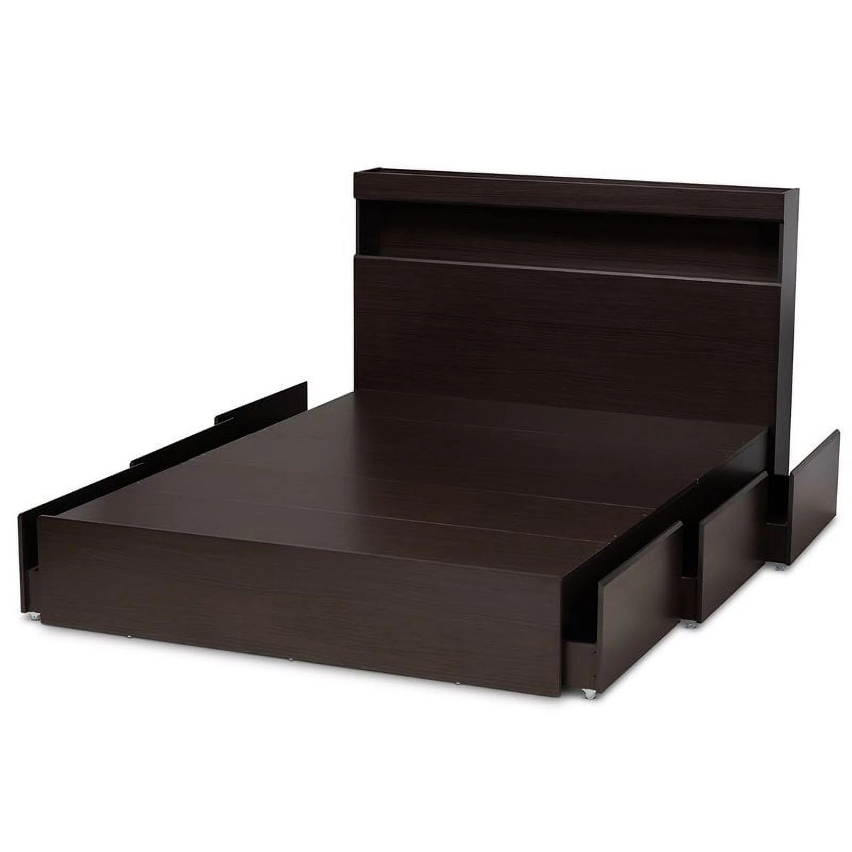 Queen Size 6 Drawer Wood Platform Storage Bed I631