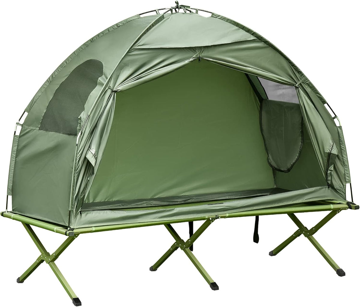 Compact Pop Up Folding Camping Cot Tent Combo Set F91919