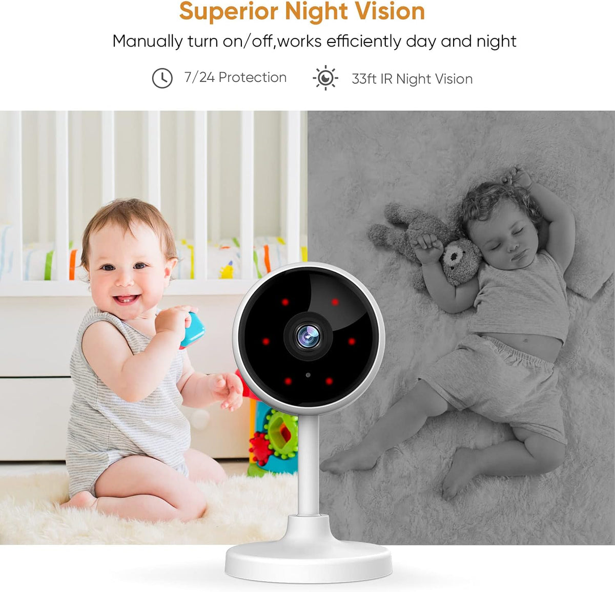 2 Pack 1080P Indoor Security Camera with Night Vision and 2-Way Audio G8006