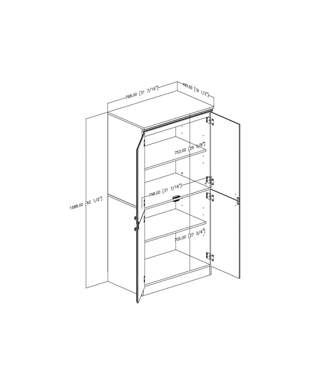 Gray 4-Door Storage Cabinet I320