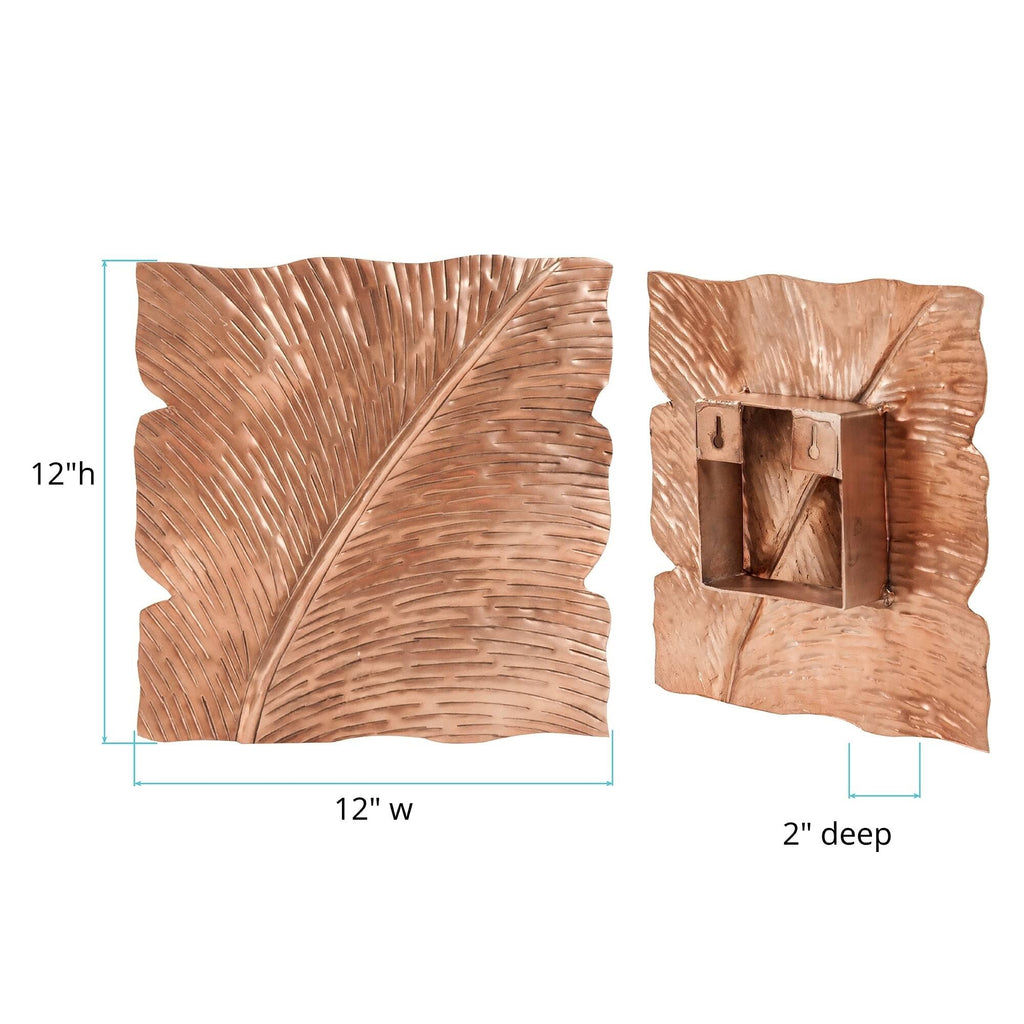 Square Leaf Wall Decor with Antique Silver B257112