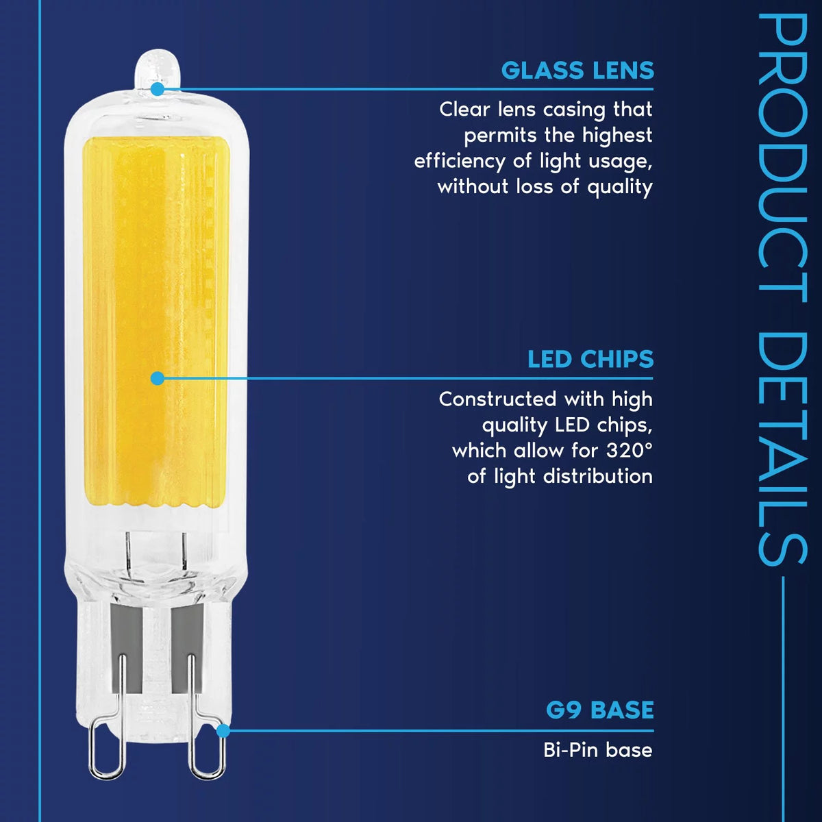 G9 LED Bulb Dimmable 4.5W 4000K Cool White 10 Pack Z89721