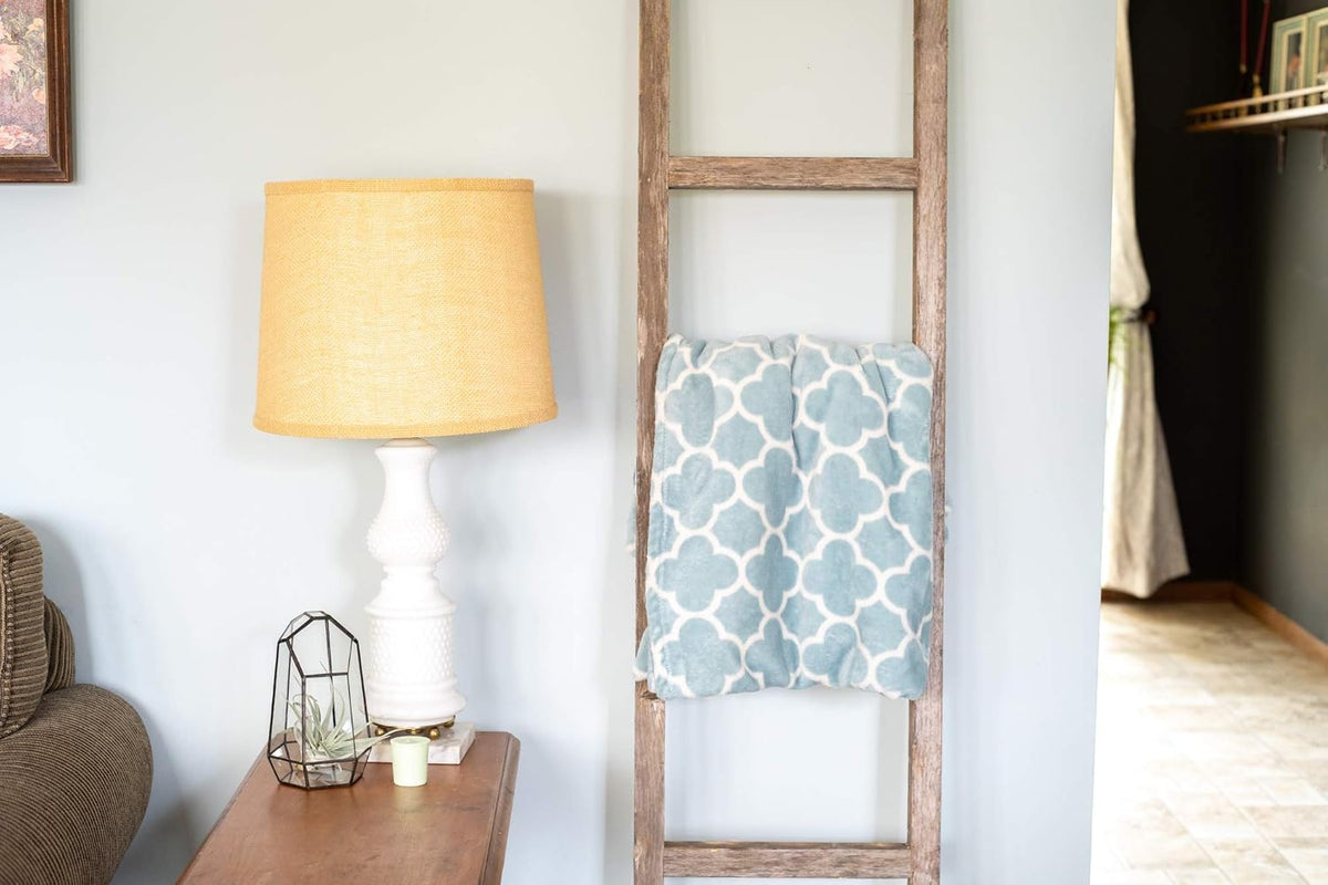 Rustic Farmhouse Decorative Ladder, 6 ft, 100% Recycled and Reclaimed Wood, Brown P714