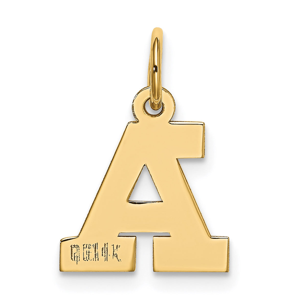 14K Yellow Gold Block Letter A Initial Pendant Charm with Rope Chain Necklace 16'' Z958051