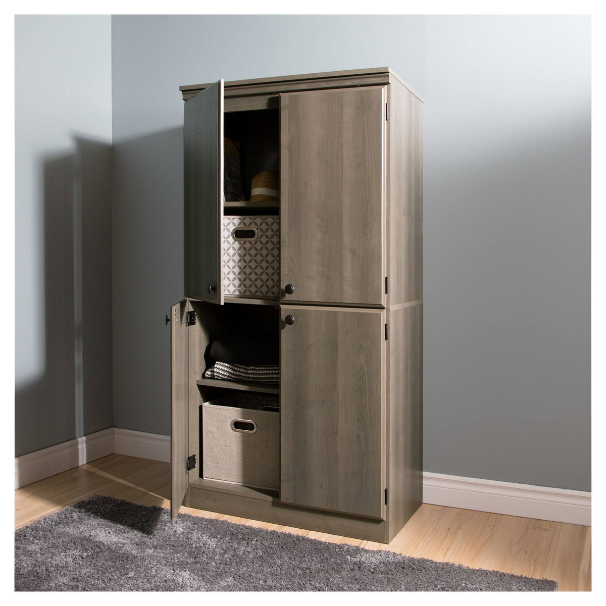 Gray 4-Door Storage Cabinet I320