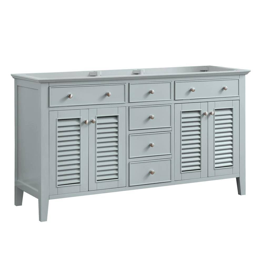 60 in. Light Green Bathroom Vanity Cabinet D736