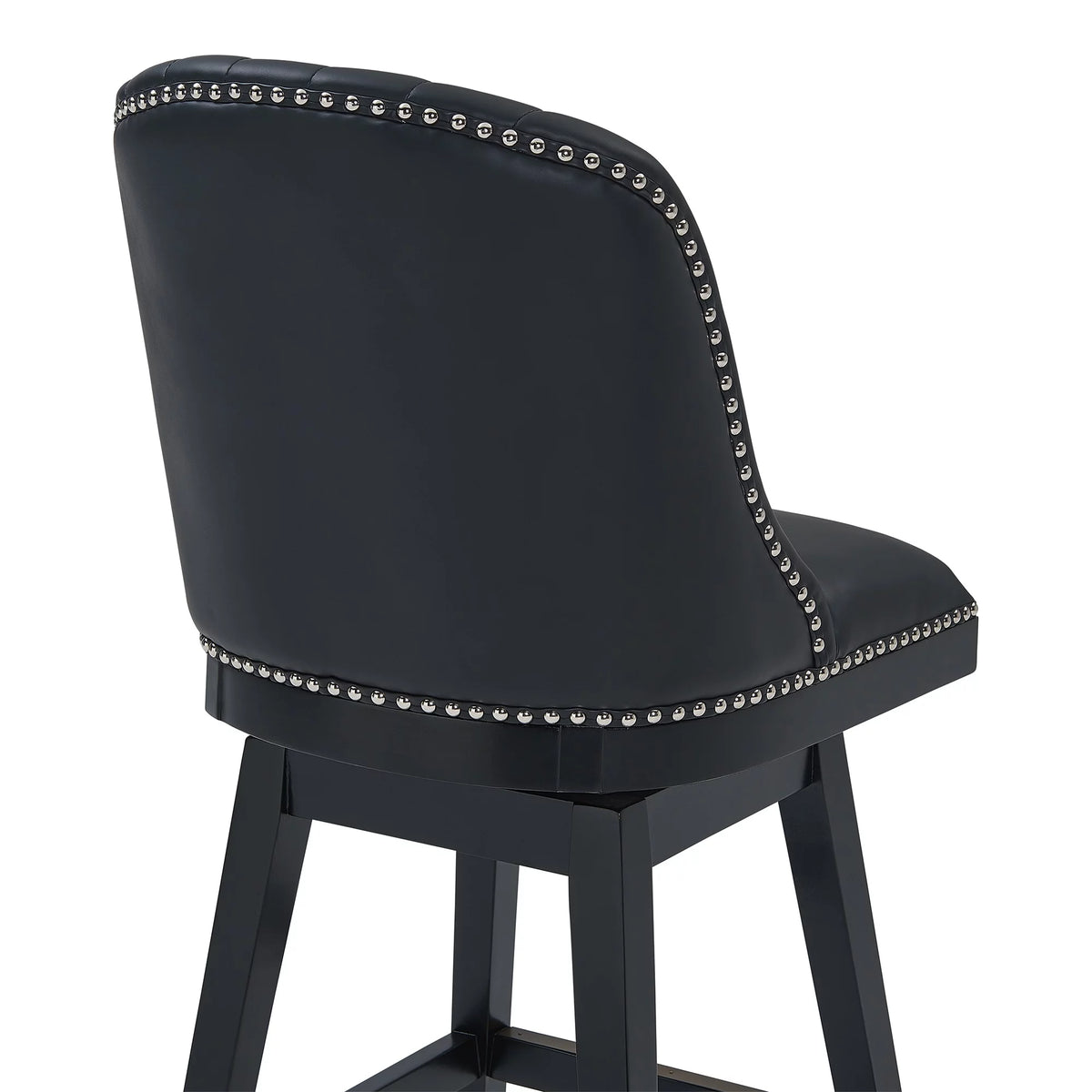 Black Faux Leather & Wood Swivel Counter Stool B26528