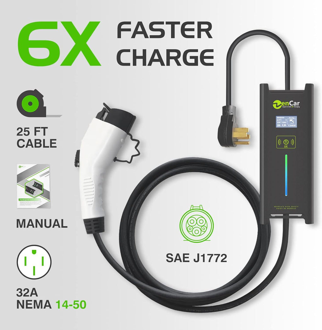 32 Amp Level 2 Portable EV Charger with Cable Holder W234192