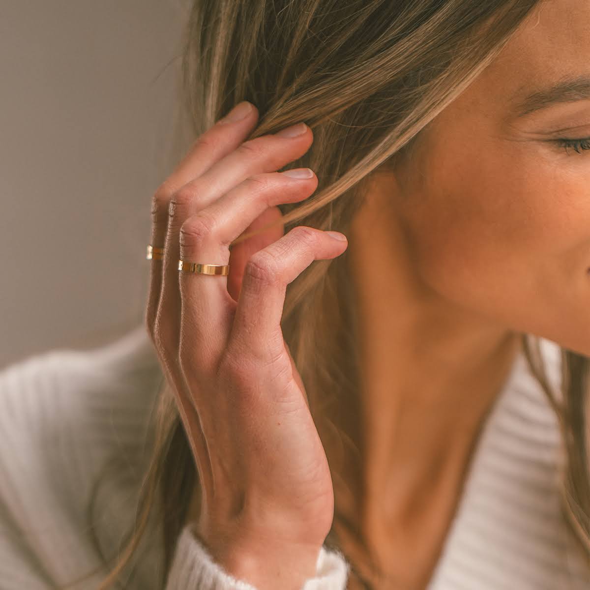 Handstamped Gold Filled Ring V468